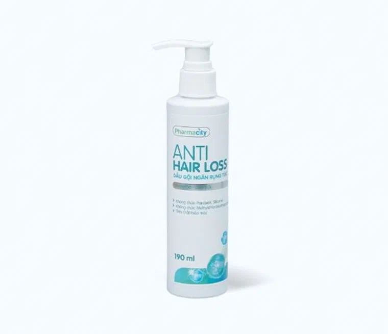 Chai dầu gội Pharmacity Anti Hair Loss 190ml, thân trắng nhãn xanh