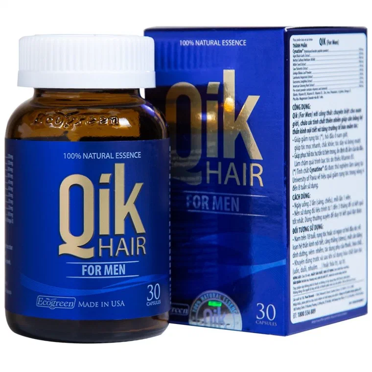 Lọ và hộp viên uống Qik Hair For Men